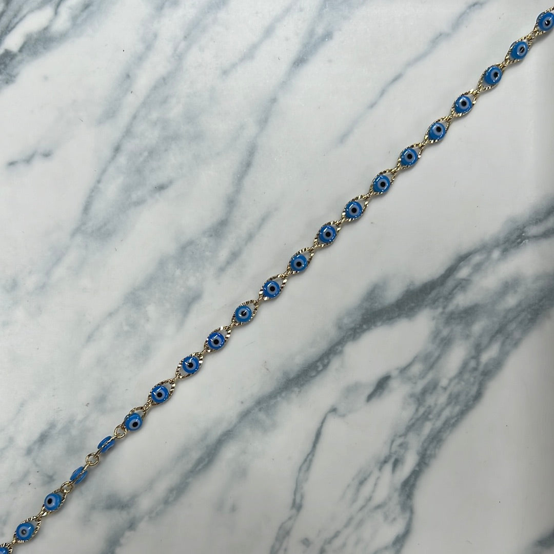 Cadena Chapa ojito azul cielo
