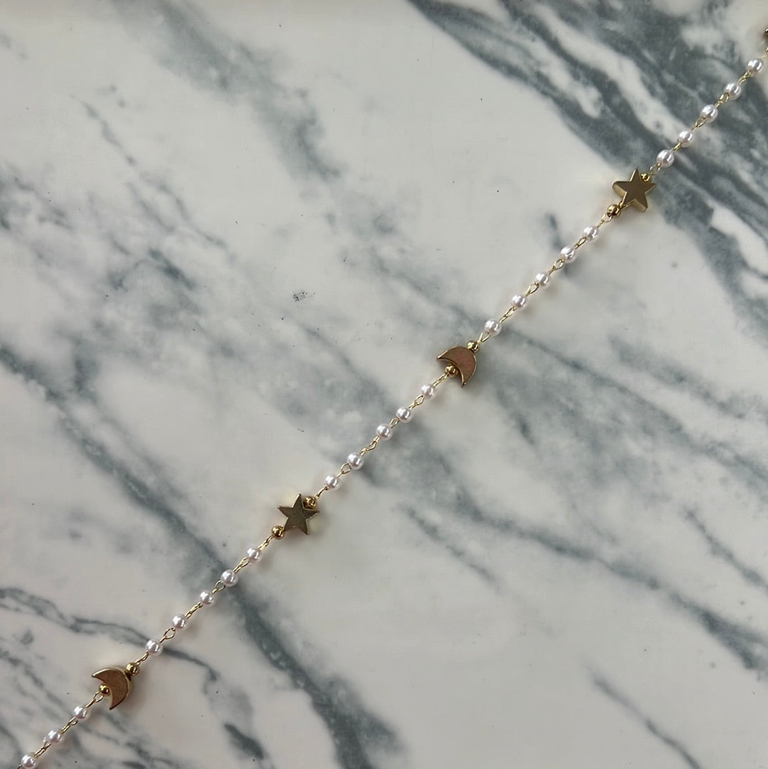 Cadena Perlita luna Estrella