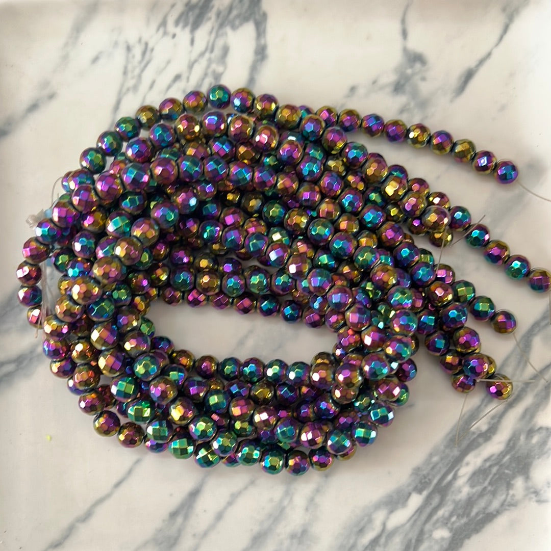 Hematita facetada morada 8m