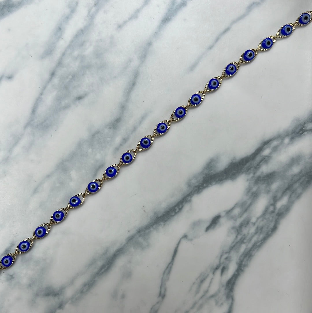 Cadena Chapa ojito azul rey